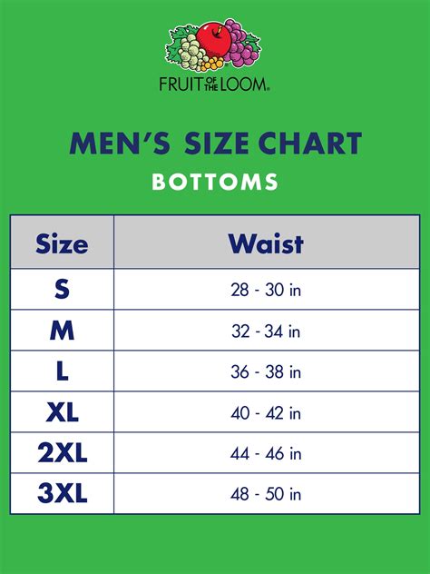 fruit of the loom size|fruit of the loom size chart.